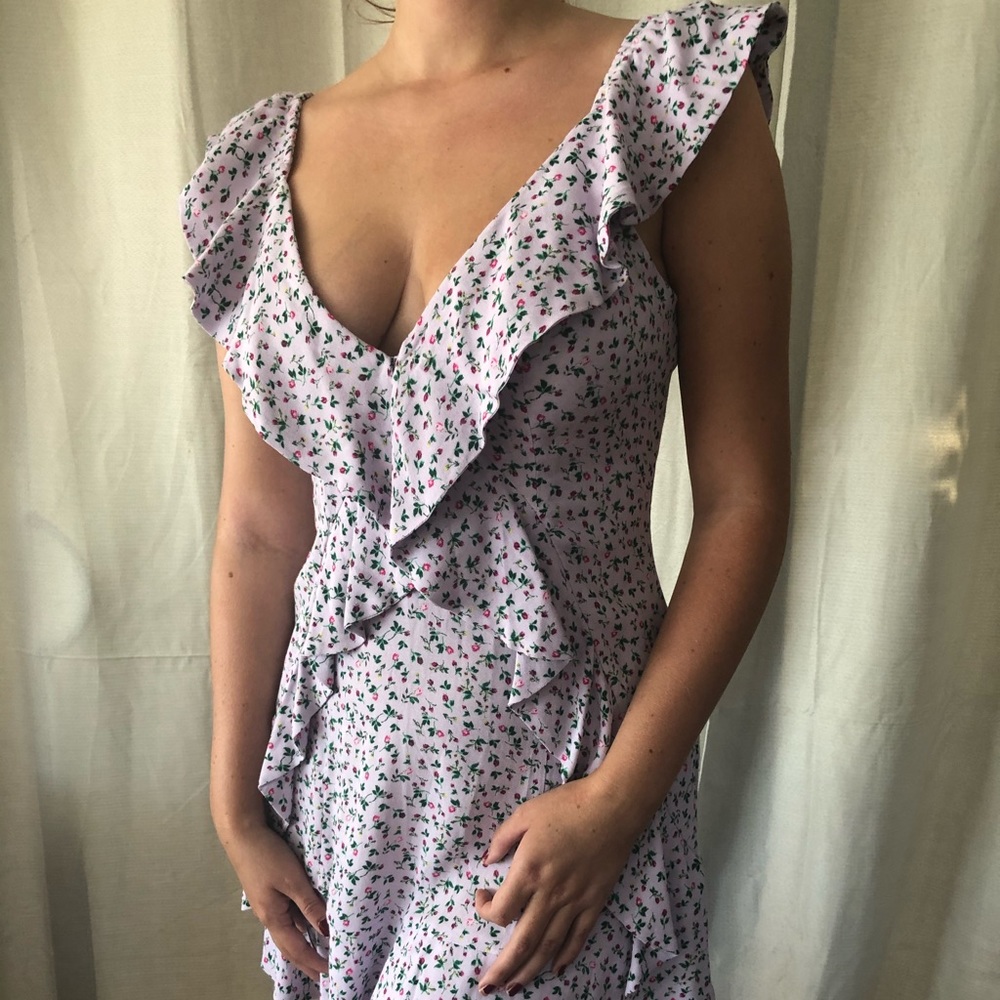 AFRM lilac summer adorable dress floral detail